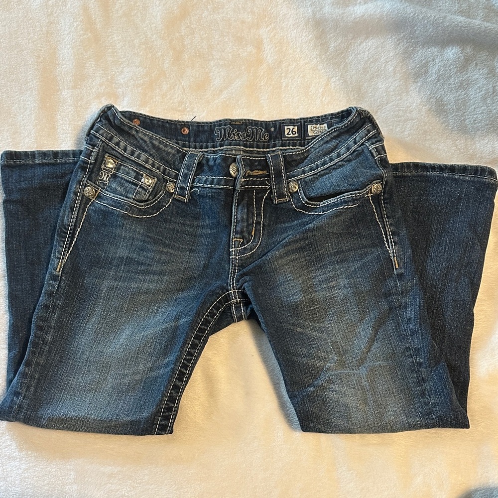Miss Me Women's Dark Blue Denim Capris